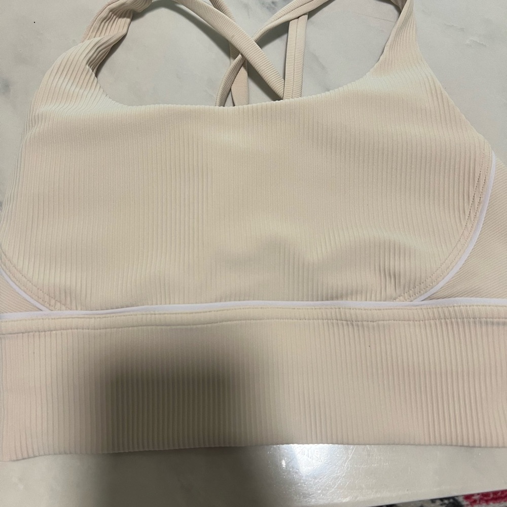 Lululemon Cream Ribbed Sports Bra Intimates